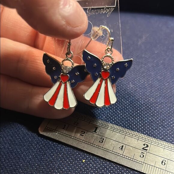 Patriotic Angel Earrings - Picture 2 of 3